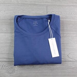 NEW Cozy Earth Ultra Soft Bamboo Raglan Tee Men's Size 3XL XXXL Cobalt Blue NWT
